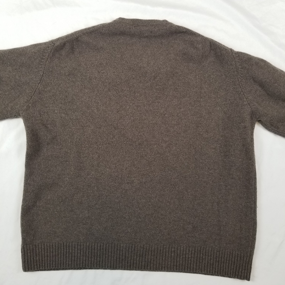 McNeal 100% Wool Men Sweater Pullover Knitwear V-Neck Long Sleeve Brown Sz XL - Picture 5 of 6